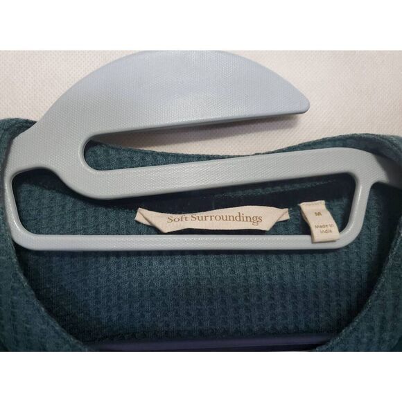 Soft Surroundings Gabriel Waffle Knit Embroidered Beaded Flared Sleeve Boho Top - Picture 3 of 8